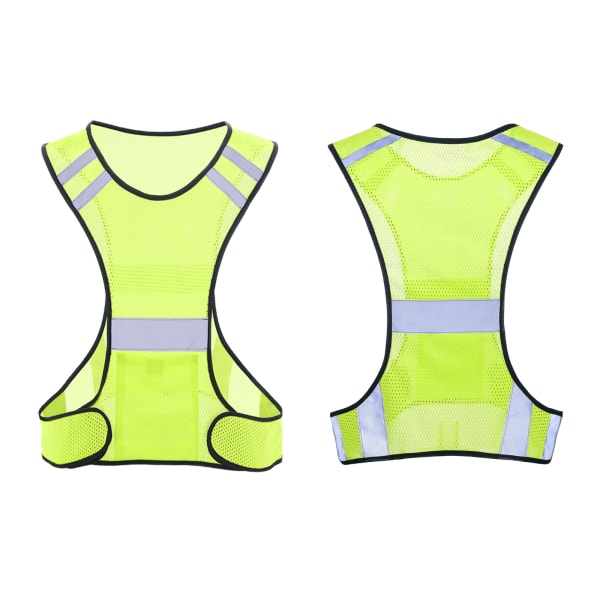 /#/Reflekterende Vest - LED Vest med Reflekterende Striber og Justerbar Rem - Høj Synlighed til Cykelløb Motorcykel/#/