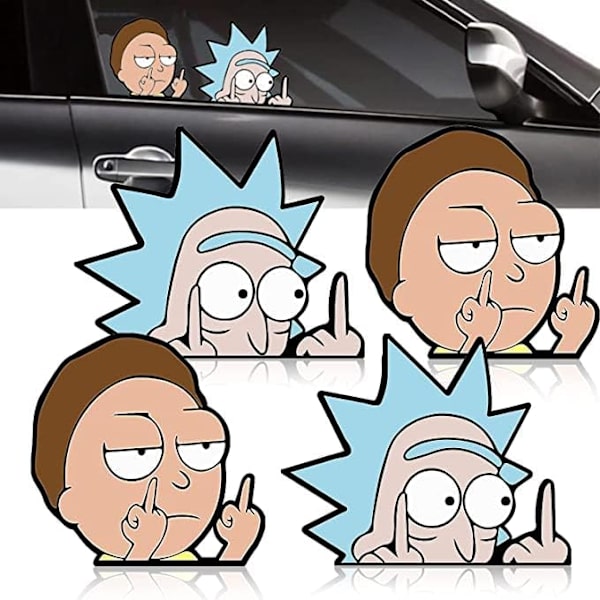 4 kpl Anime-tarroja, Autotarroja, Piirrettyjä tarroja autoon