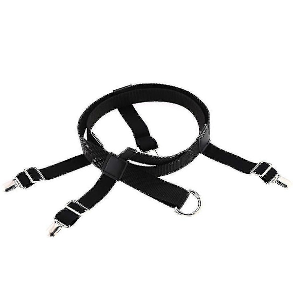 Elastisk nylon midjebelte for menn og kvinner med strømpeholder-klyper for bukser og jeans