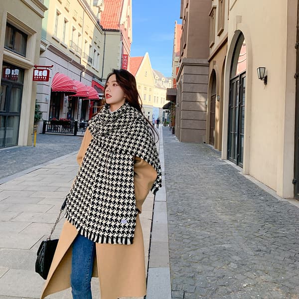 Varm plädscarf imitation kashmir sjal 55*190cm