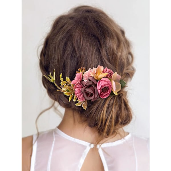 ##/4-pack konstgjorda blommor metall hårkammar sidokammar glidklämmor flora##/