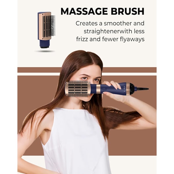 ##/5 i 1 Luftstyler Hårføner Børste Varmluftsbørste Hårstyling Ett Steg##/