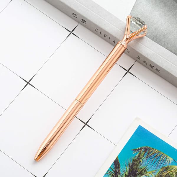 Sett med 16 Rose Gold Diamond Kulepenn Kontorrekvisita Jul