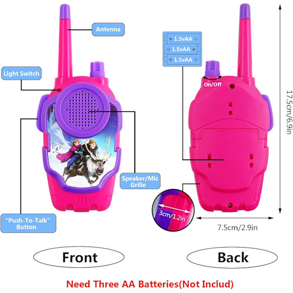 Lasten Walkie Talkie, 2 kpl Frozen Walkie Talkie, Lapsen Kommunikaatio