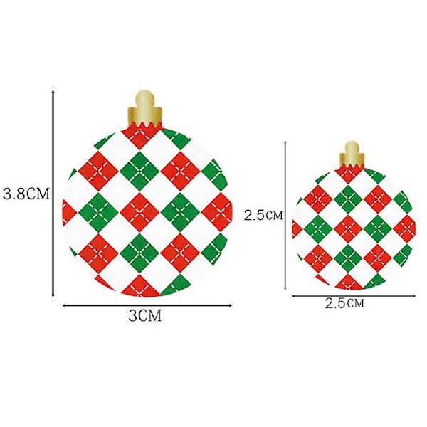 2 Rullar Juldekorationsstickers Present Etikett Tejp, Storlek: 1 tum