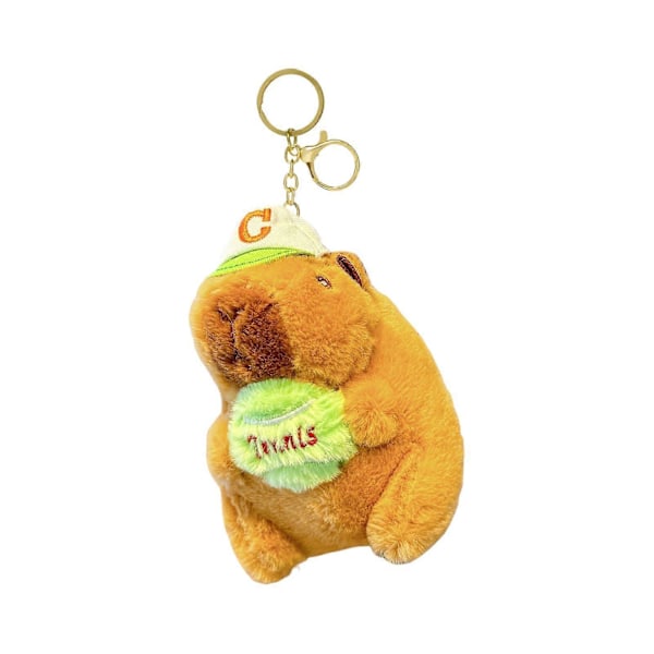 Capybara Plys Nøglering Legetøj Udstoppede Dyr Vedhæng Dyre Charm Nøgleorganisator Børn Voksne Rygsæktilbehør F