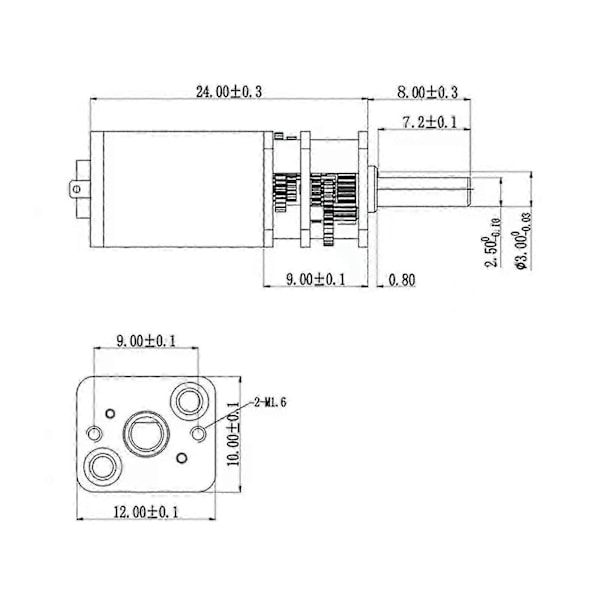 5 stk. Micro Mini N20 Gir Motor DC 3v-6v Lav Hastighet Full Metall Girkasse Reduksjon