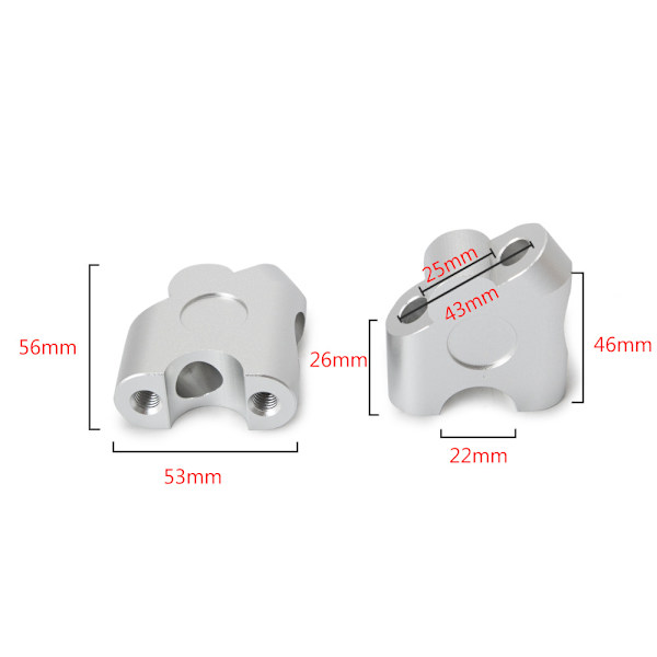 ##/Styreforhøyere Universal Motorsykkel for 22mm Motorsykkel Styre Styre Bakre Monteringsadapter##/