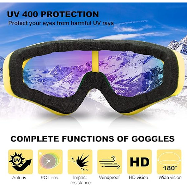 Skibriller, Motorcykelglasögon, 3-pack Snowboard Snöglasögon