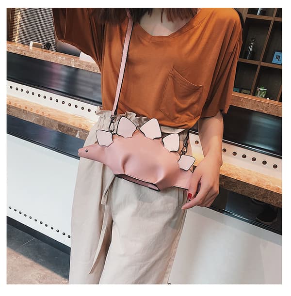 Dinosaur Skulderveske (Rosa), PU Jianlong Kvinners Crossbody Bag