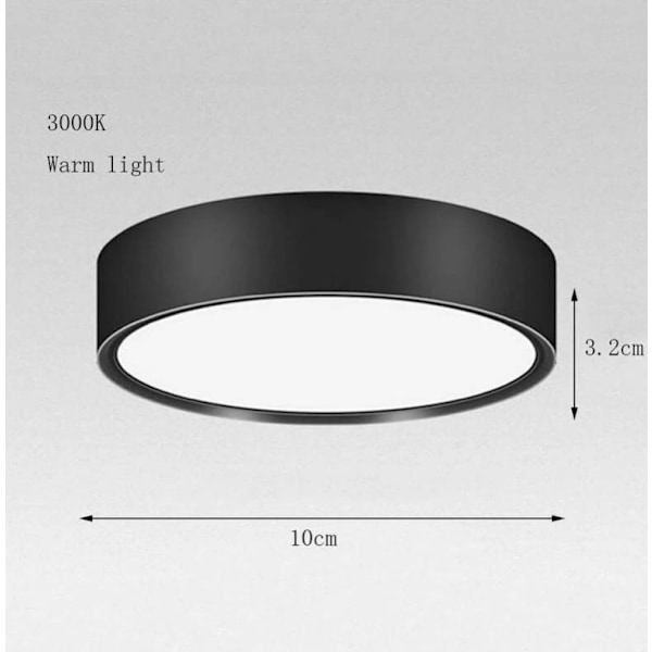 ##/Moderna Ultratunna Halltakspots, Runda Svarta LED Alu##/