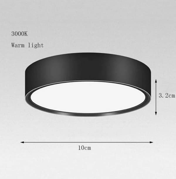 Moderna Ultratunna Hallway Takspotlights, Rund Svart LED Alu