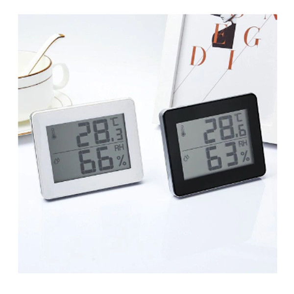 Sort digitalt display elektronisk temperatur- og fugtighedsmåler