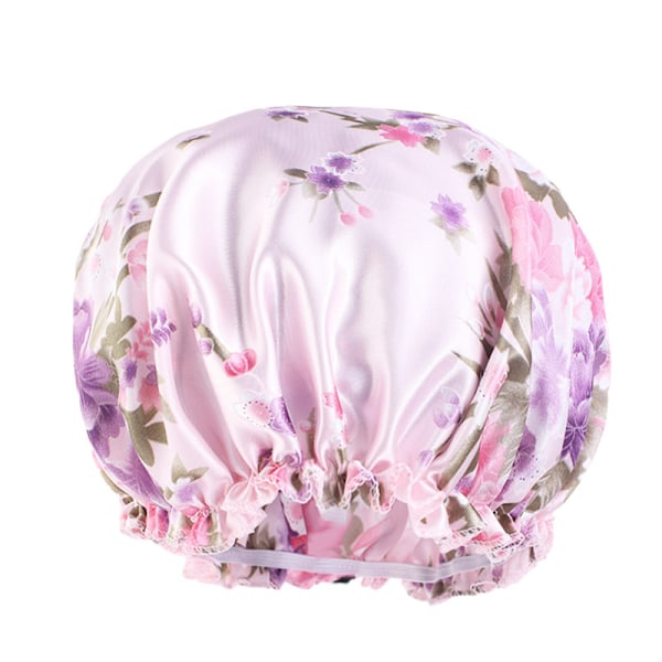 Blødt elastisk blomsterprint nattesæt (rosa) med pandebånd