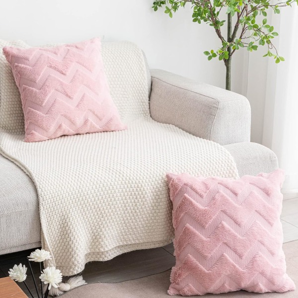 2 kpl Faux Wool ja Velvet tyynynpäälliset, Pehmeä ja Luksus