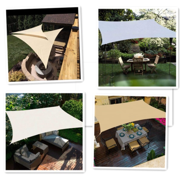 2x3 m solseil Beige rektangulær utendørs hagemarkise anti-UV