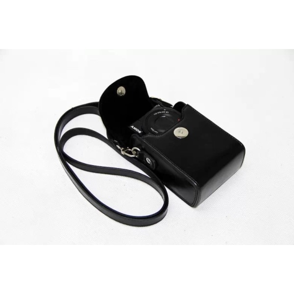 ##/Lærveske med stropp for Sony Cyber-Shot DSC-RX100 VII DSC-RX100 VI DSC-RX100 V DSC-RX100 IV Kamera (kamera ikke inkludert)##/