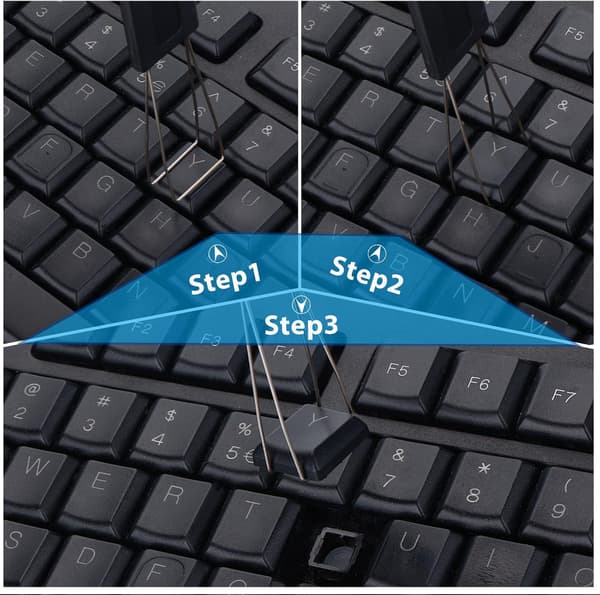 Keycap-trækker sæt, 2 stk. Keycap-fjerner med 2 tastaturbørster