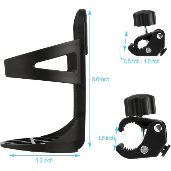 2-pakks koppholder til barnevogn, stor kaliber universell koppholder