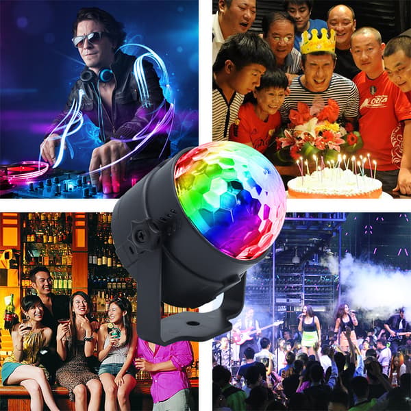 Sceneljus, 1 stycken Gvoo 3-färgs festljus 5W 7 RGB LED-lampor