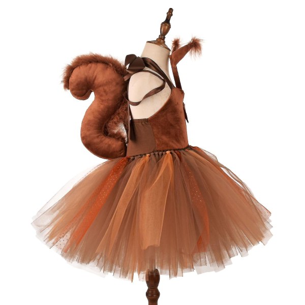 Squirrel Children's Dress Djur Dress Children's Day Percompatiblemance Dress Rollspel