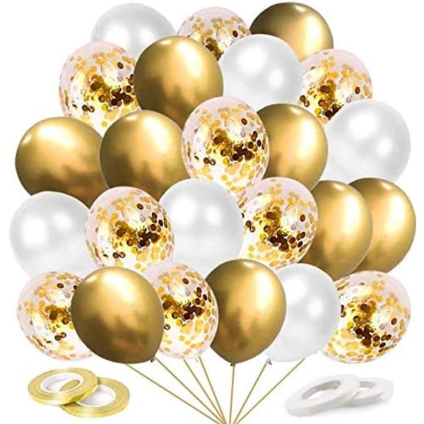 Guldballonger, 60 stycken Konfetti Guld Helium Ballonger, Metalliska