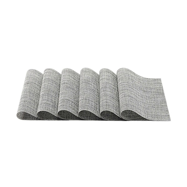 6-pack Placemats Set PVC Vävda Halkfria Bordstabletter Tvättbara Värmebeständiga Inomhus Utomhus Bordstabletter för Restaurangbord 30x45cm E