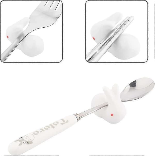 8 stk. Mini Sød Kanin Keramisk Spisepindeholder Stativ Ske Gaffel Kniv Holder