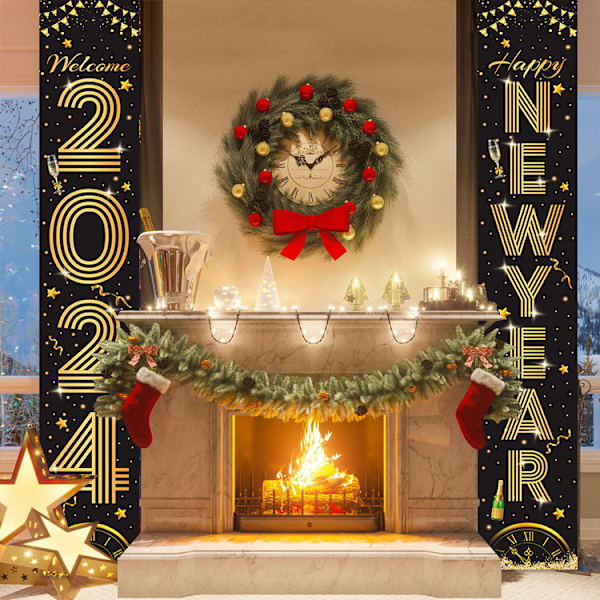 Utomhus Juldekoration Banner - Gott Nytt År, Jul S