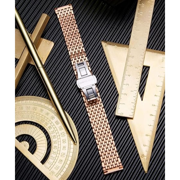 18 mm mesh klockband i rostfritt stål, polerat klockband