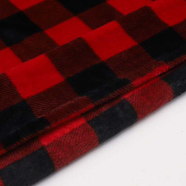 Klassisk rød og sort ternet flannelplaid 200*230 cm, stor størrelse