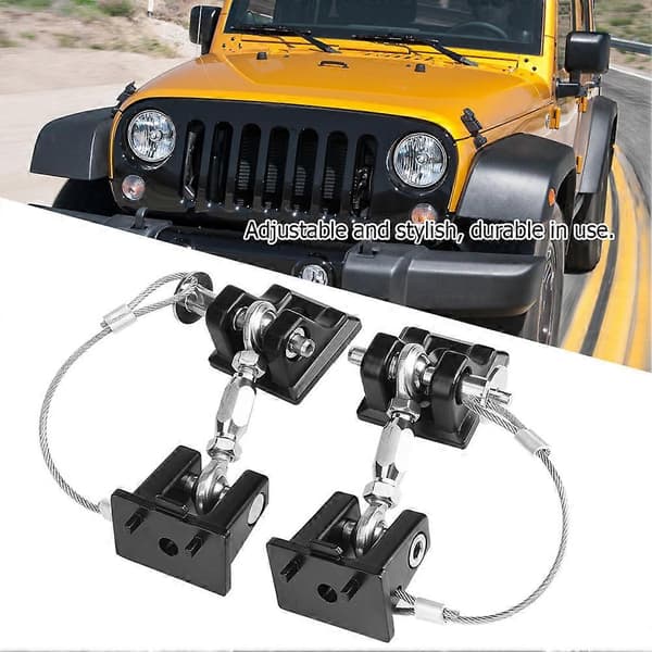 Tyverisikring Hjelmlås Låsehætte Låsesæt til Jeep Wrangler JK 2007-2017