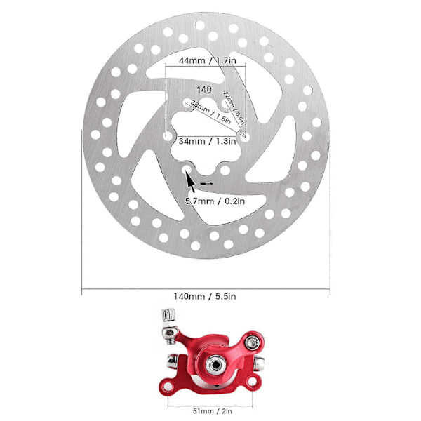 Bromsok Bromsbelägg Set i Aluminiumlegering Universal för 24-48V Liten Elscooter