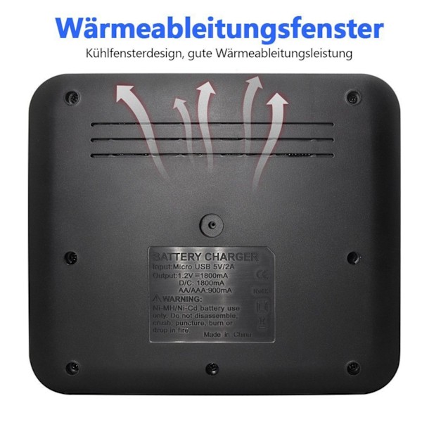 ##/Batteriladdare USB-port Typ C-ingång rundcellsladdare laddare##/