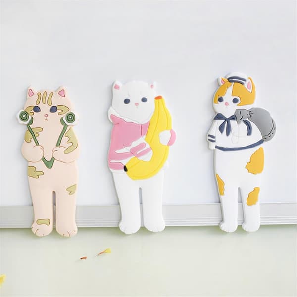 Förvaringskrok Kreativ Form Vattentät PVC Multifunktionell Katt Magnetisk Kylskåpskrok för Hemmet B