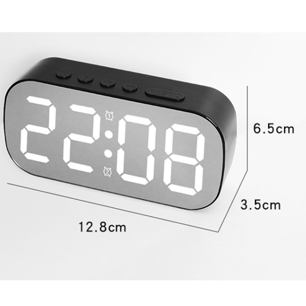 Elektronisk ur med hvidt LED digitalt display