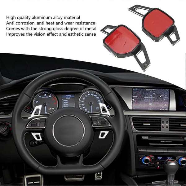Aluminium Legering Paddle Shifter Forlænger til A3 S3 8V A4 S4 A5 S5 B8.5 A6 S6 A7 S7 C7 Q5 Q7 2013?2016 Sort