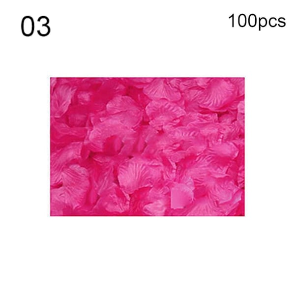 100 stk. Fake Blomster Romantiske Fargerike Stoff Kunstige Roseblomstblader til Bryllup 3