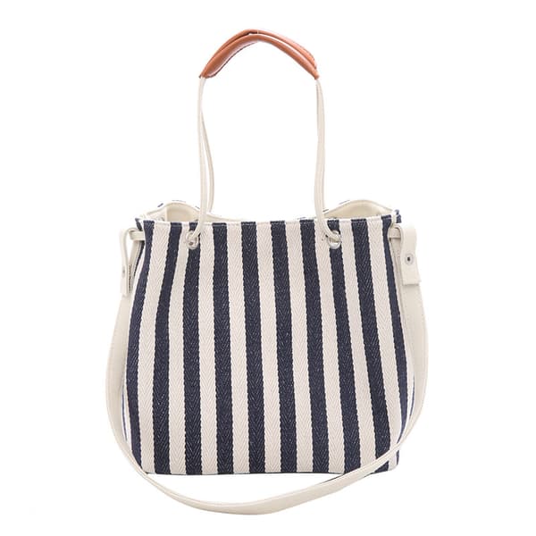 Canvas sommer tote bag for kvinner, liten medium strandveske, skulder blå
