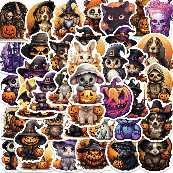 /#/50 Cartoon Halloween Graffiti Stickers/#/