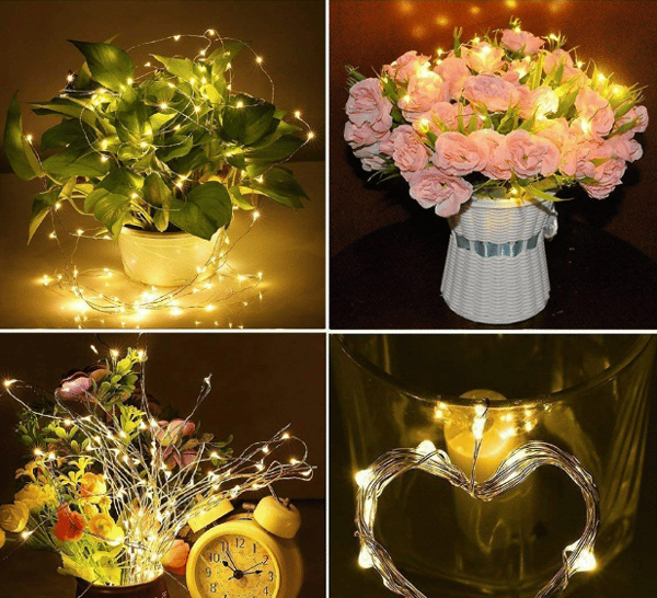 10LED-tonttupullovalot korkilla, 10 kpl romanttisia valkoisia valoja