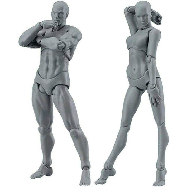 Tegnefigurer for kunstnere Menneskelig Mannequin Modellsett Mann/Kvinne
