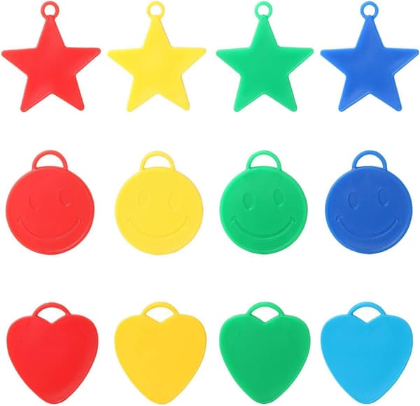 20 Vekter for Helium Ballonger Ulike Former og Farger Stjerner Han