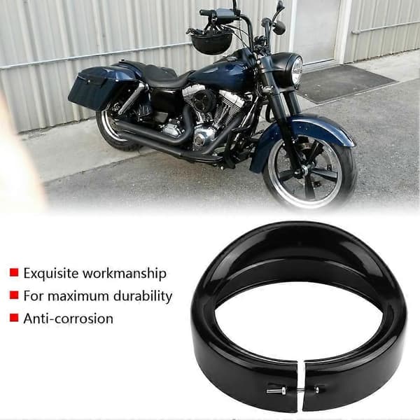 7\" Motorcykel Sort Forlygte Trim Ring Dækning til FLD Trike Road King