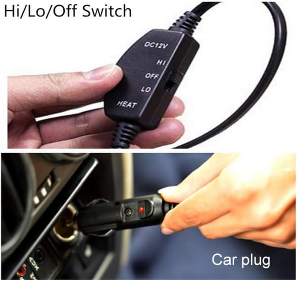 ##/(Mustavalkoinen) Sähköpeitto - 12V Sähköauton Lämmityspeitto##/