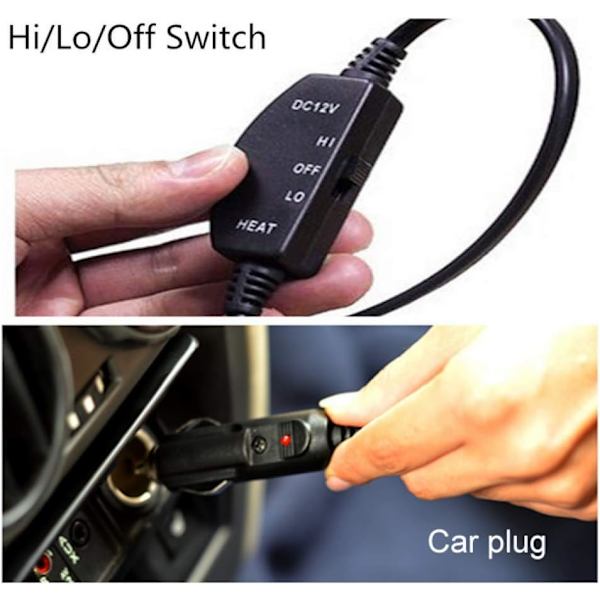 ##/(Sort og Hvid) Elektrisk Tæppe - 12V Elektrisk Bilvarmetæppe##/