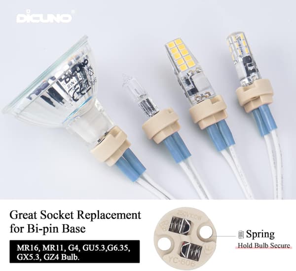 Bin-pin bas 10 st, Kontakt G4, GU3.5, G6.35, GY6.35, GX5.3, GU