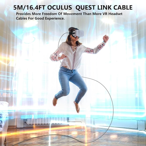 ##/5M Link-kaapeli Oculus Quest 2:lle yhteensopiva, pitkä USB 3.0 t##/