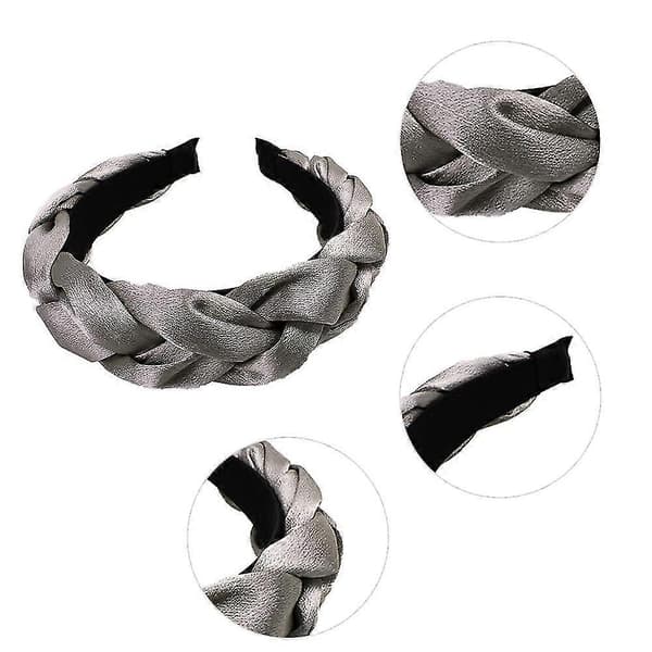 Hårband för kvinnor Sammet Flätade Hårband Mode Hårband Kors Hårtillbehör grey