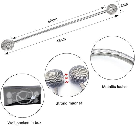 ##/(Svart) Gardinband Magnetiska Gardinband Magnetisk Fläta Gardinknapp##/